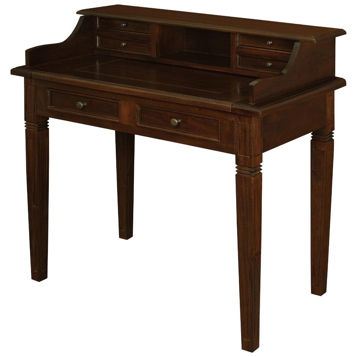 GLASMERE SOLID MAHOGANY TIMBER SECRETARY DESK WITH 6 DRAWERS - MAHOGANY - MyChocolateWood