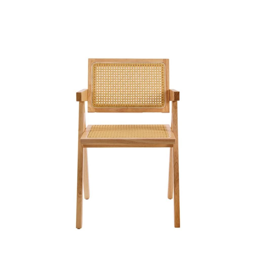 GLENDA TIMBER/ RATTAN CHAIR HAMPTON LOUNGE CHAIR IN NATURAL - MyChocolateWood