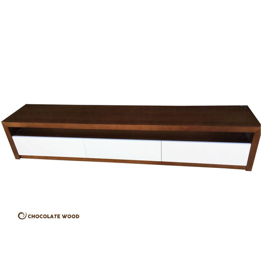 GLENFIELD 3 DRAWER TASSIE OAK TV/ENTERTAINMENT UNIT - MyChocolateWood