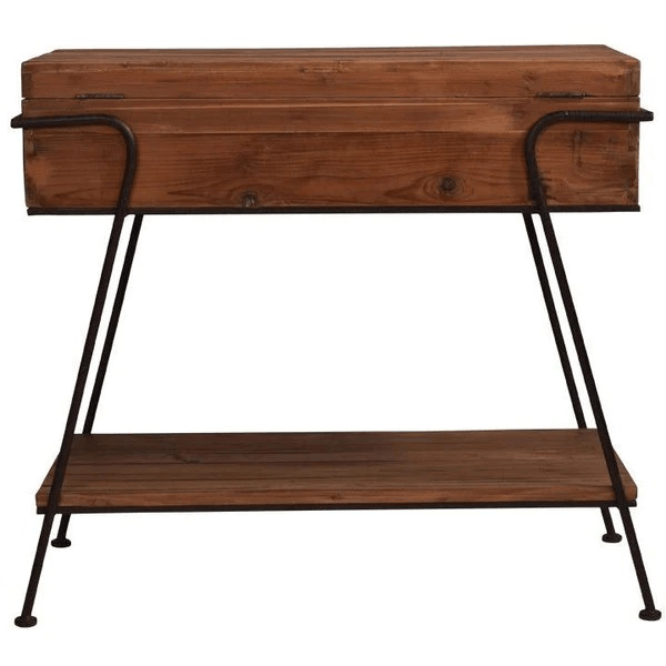 GLENMORE RECYCLED TIMBER CONSOLE TABLE/HALL TABLE WITH STORAGE - MyChocolateWood