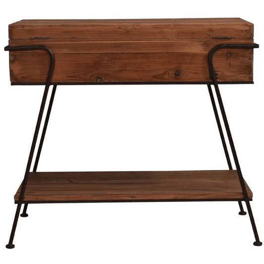 GLENMORE RECYCLED TIMBER CONSOLE TABLE/HALL TABLE WITH STORAGE - MyChocolateWood