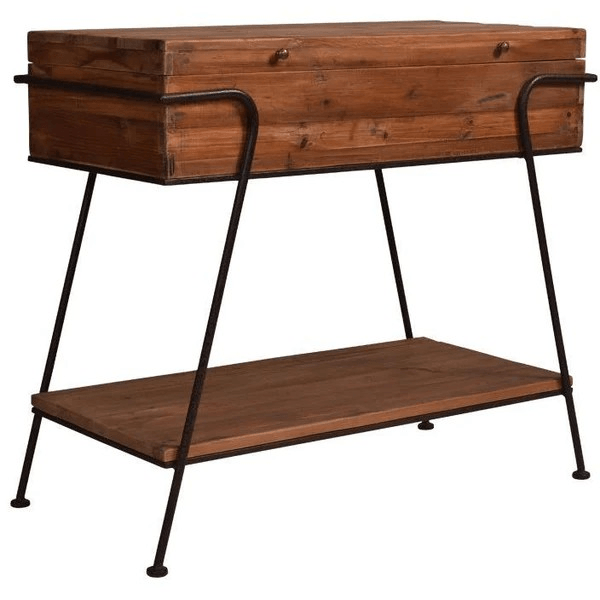 GLENMORE RECYCLED TIMBER CONSOLE TABLE/HALL TABLE WITH STORAGE - MyChocolateWood