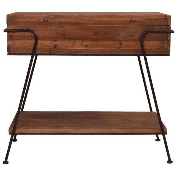 GLENMORE RECYCLED TIMBER CONSOLE TABLE/HALL TABLE WITH STORAGE - MyChocolateWood