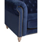 GOTCHA 2-SEATER CHESTERFIELD SOFA IN NAVY VELVET - MyChocolateWood