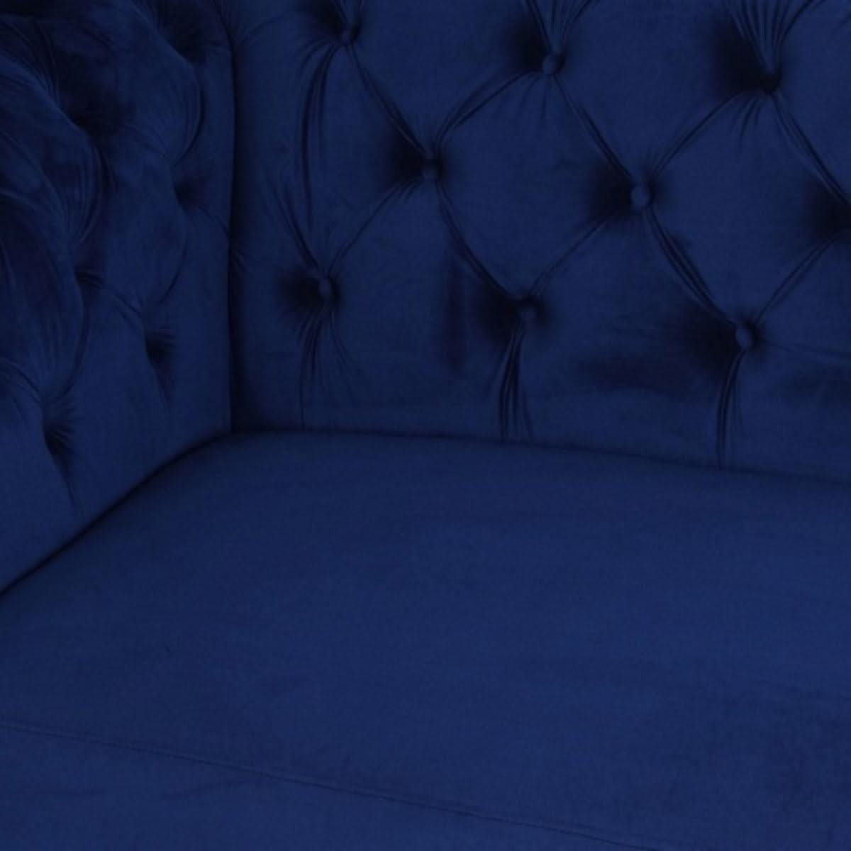 GOTCHA 2-SEATER CHESTERFIELD SOFA IN NAVY VELVET - MyChocolateWood
