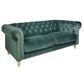 GOTCHA 3-SEATER CHESTERFIELD SOFA IN GREEN VELVET - MyChocolateWood