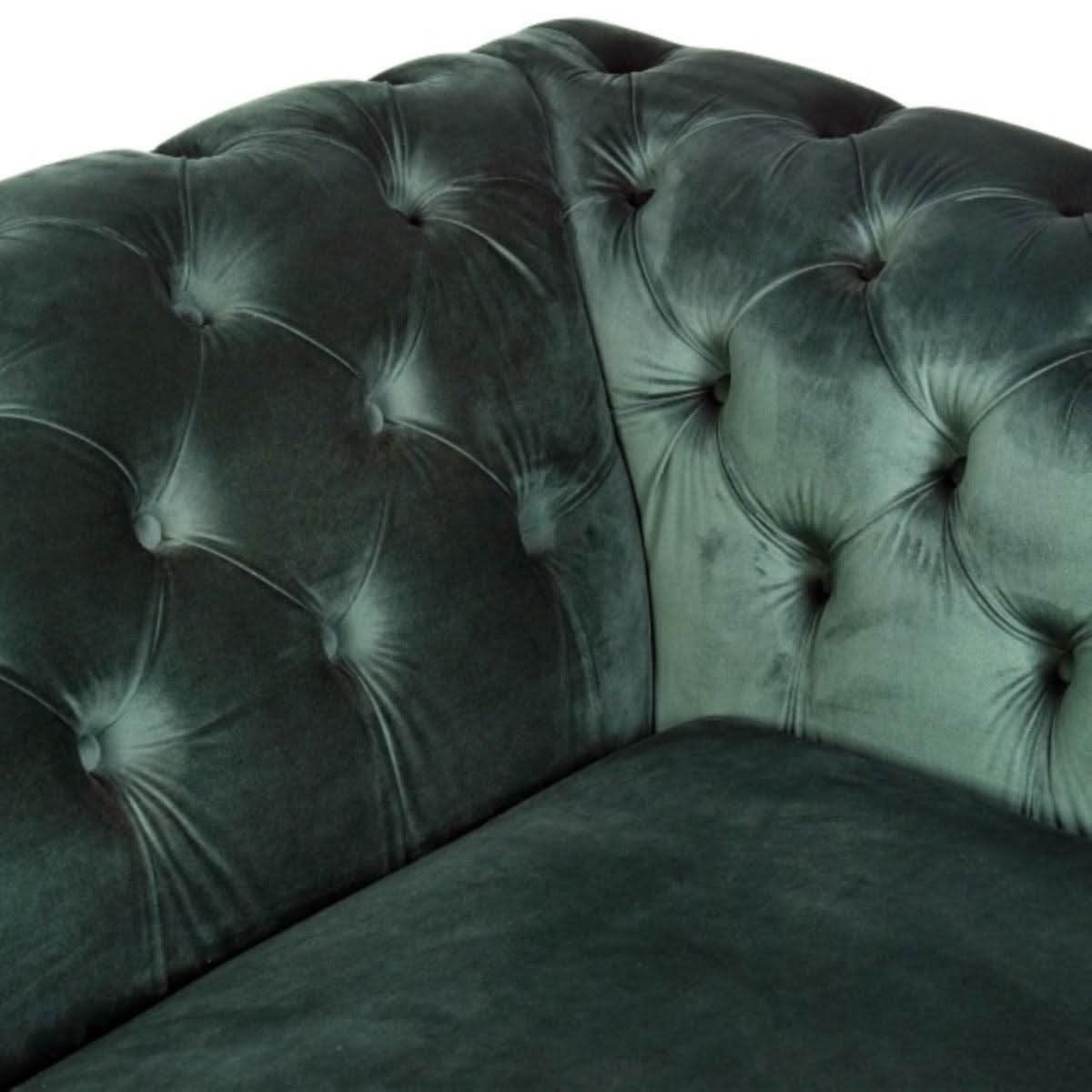 GOTCHA 3-SEATER CHESTERFIELD SOFA IN GREEN VELVET - MyChocolateWood