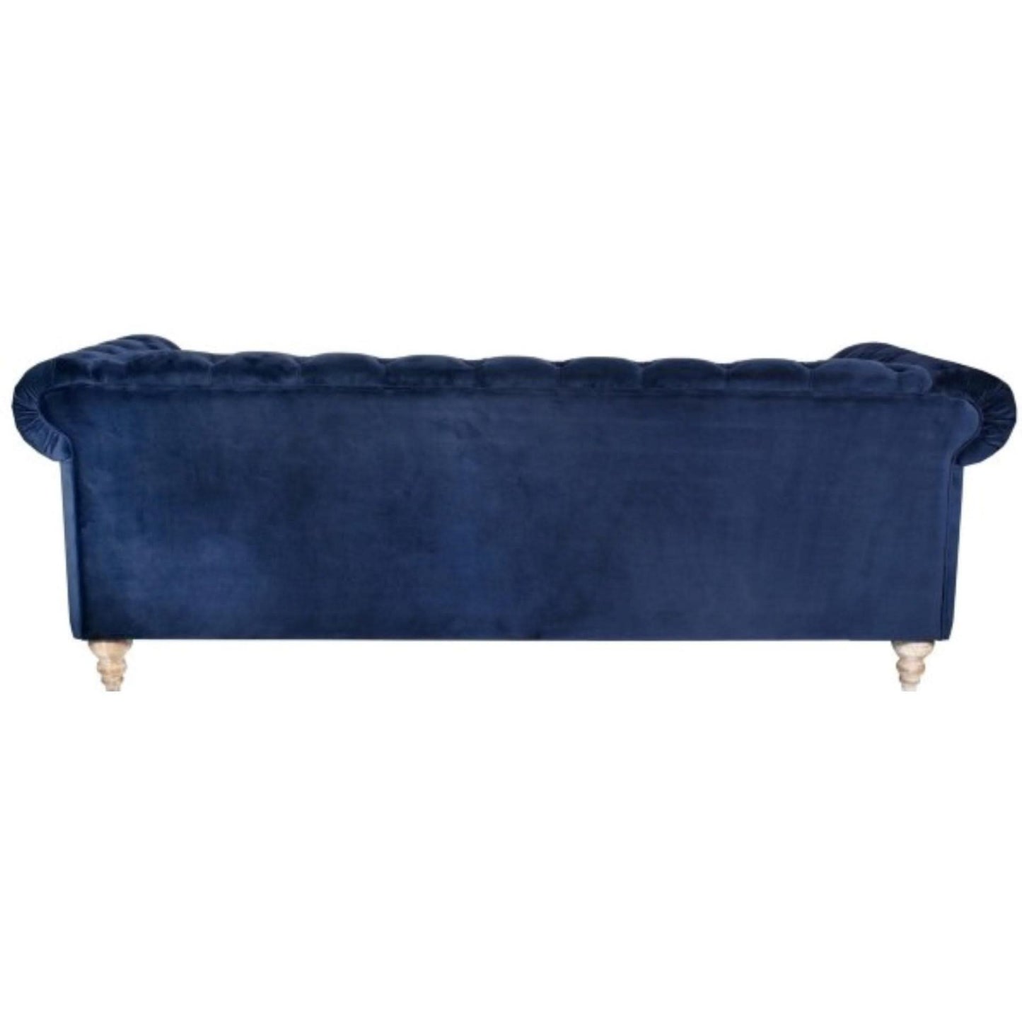 GOTCHA 3-SEATER CHESTERFIELD SOFA IN NAVY VELVET - MyChocolateWood