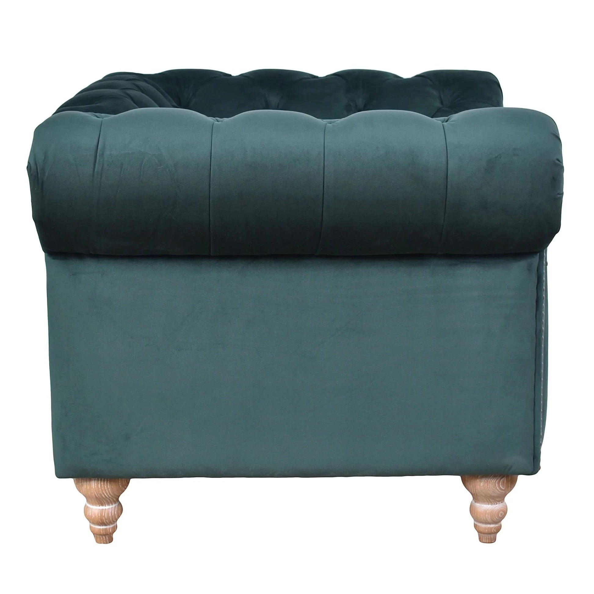 GOTCHA CHESTERFIELD ARMCHAIR IN GREEN VELVET - MyChocolateWood