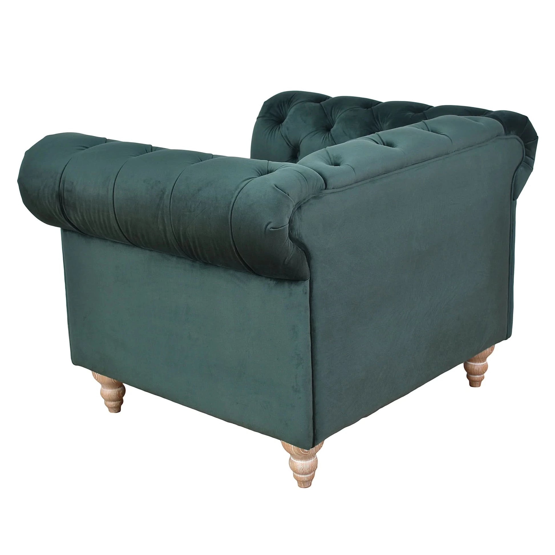 GOTCHA CHESTERFIELD ARMCHAIR IN GREEN VELVET - MyChocolateWood