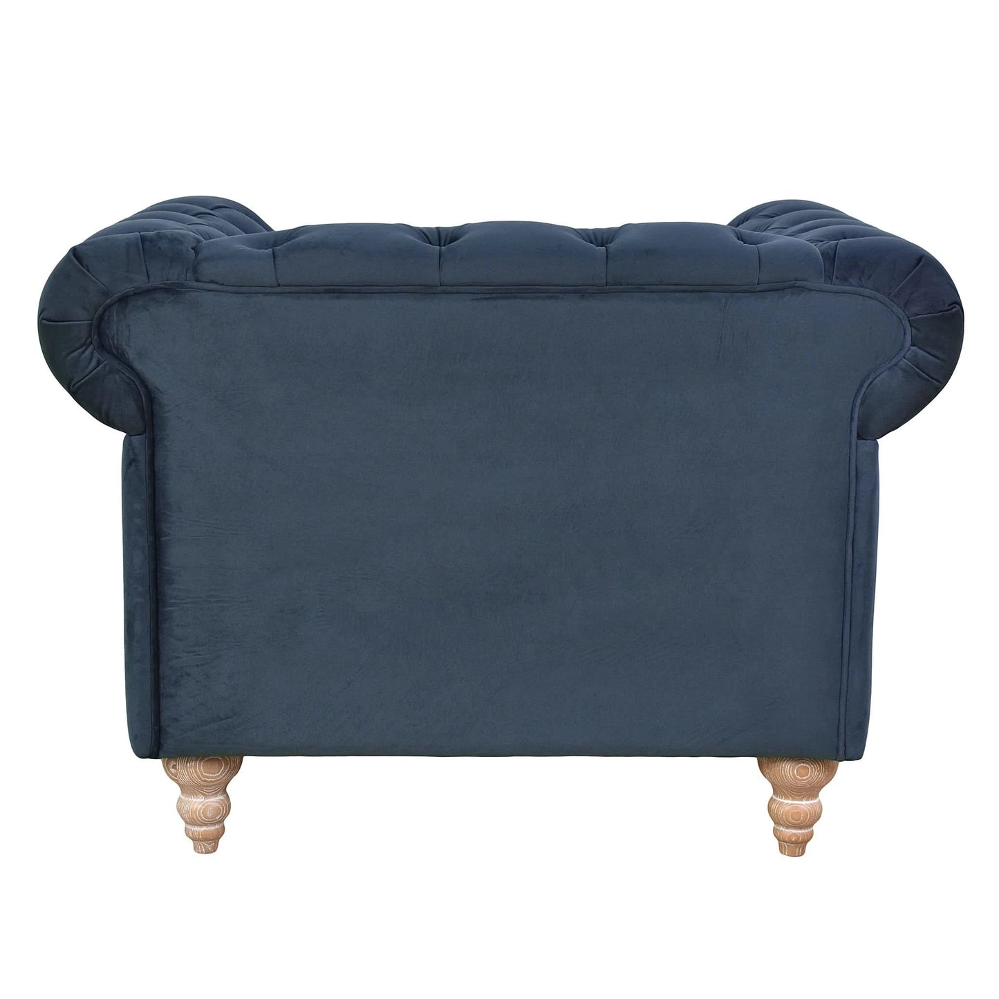 GOTCHA CHESTERFIELD ARMCHAIR IN NAVY VELVET - MyChocolateWood