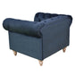 GOTCHA CHESTERFIELD ARMCHAIR IN NAVY VELVET - MyChocolateWood