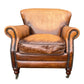 GRACELAND ANTIQUE PREMIUM GRADE LEATHER ARMCHAIR IN CARAMEL - MyChocolateWood