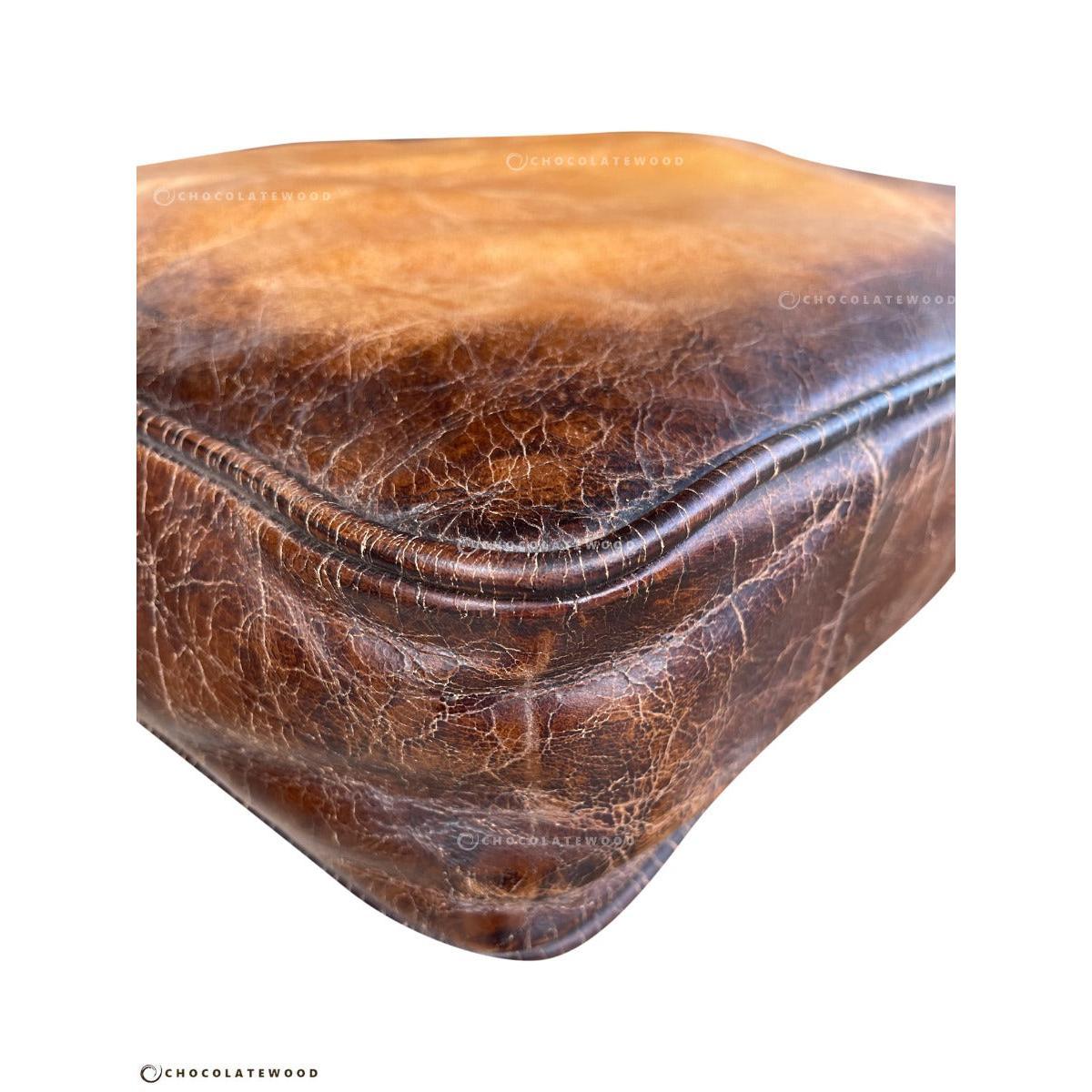 GRACELAND ANTIQUE PREMIUM GRADE LEATHER ARMCHAIR IN CARAMEL - MyChocolateWood