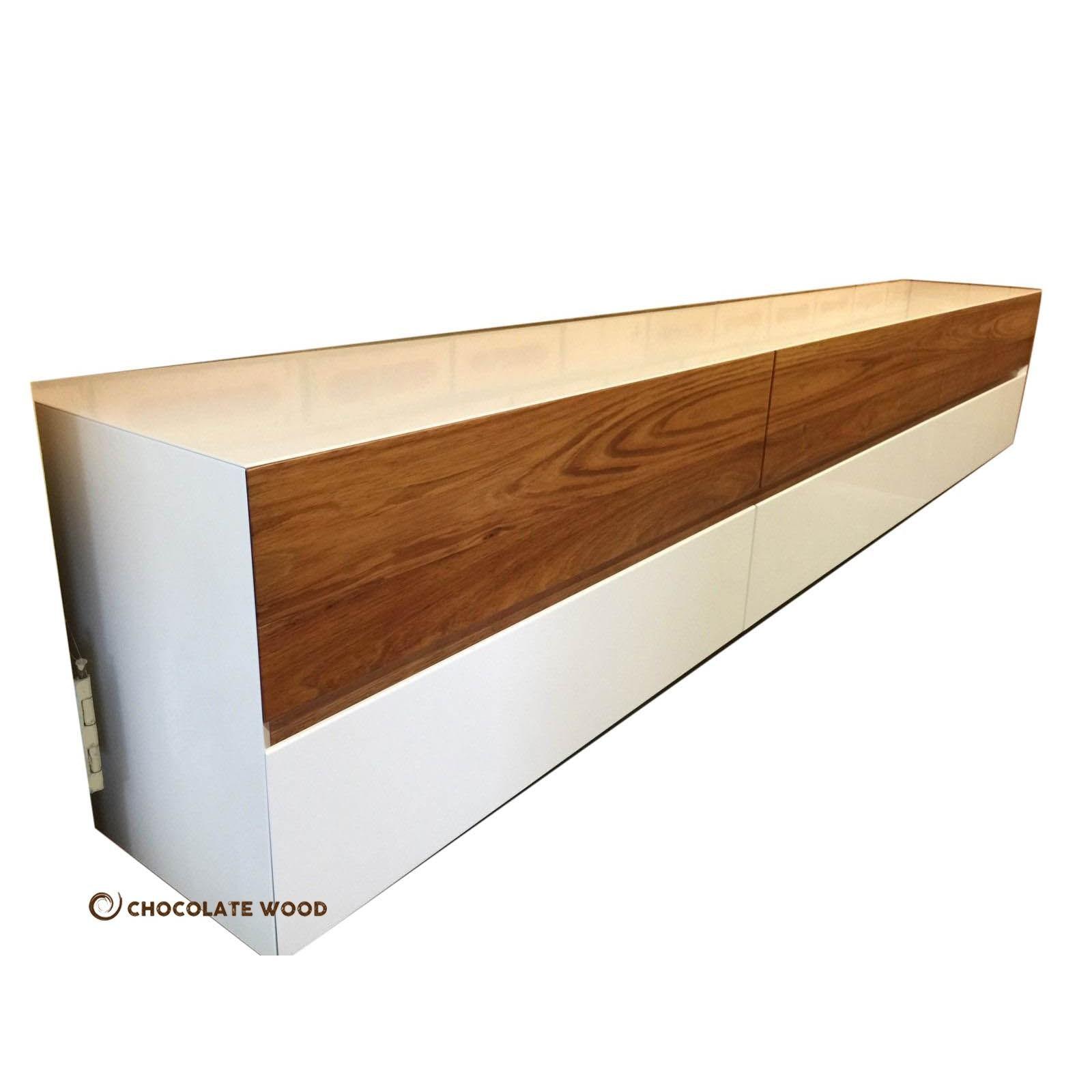 GRAINGER POLYURETHANE WALL MOUNTED 6 DRAWER TV/ENTERTAINMENT UNIT 2400MM - MyChocolateWood