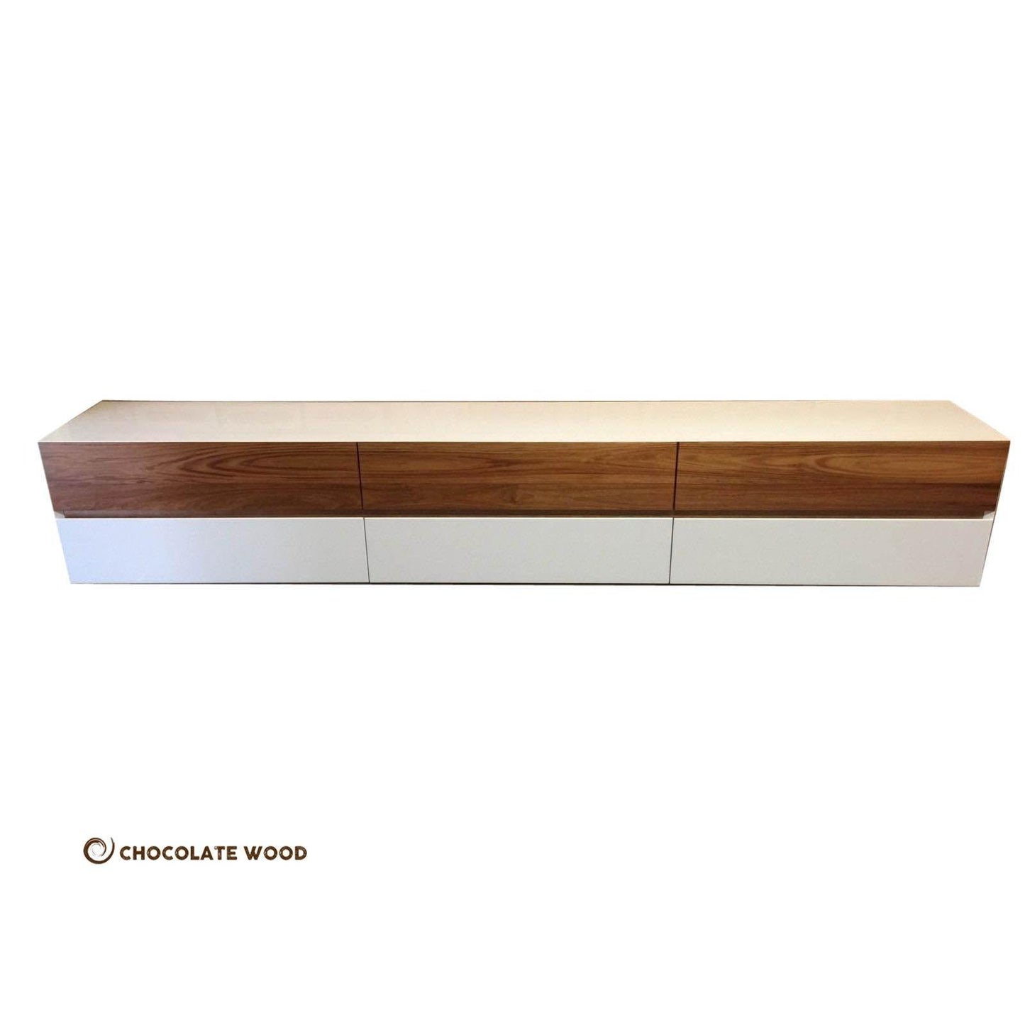 GRAINGER POLYURETHANE WALL MOUNTED 6 DRAWER TV/ENTERTAINMENT UNIT 2400MM - MyChocolateWood