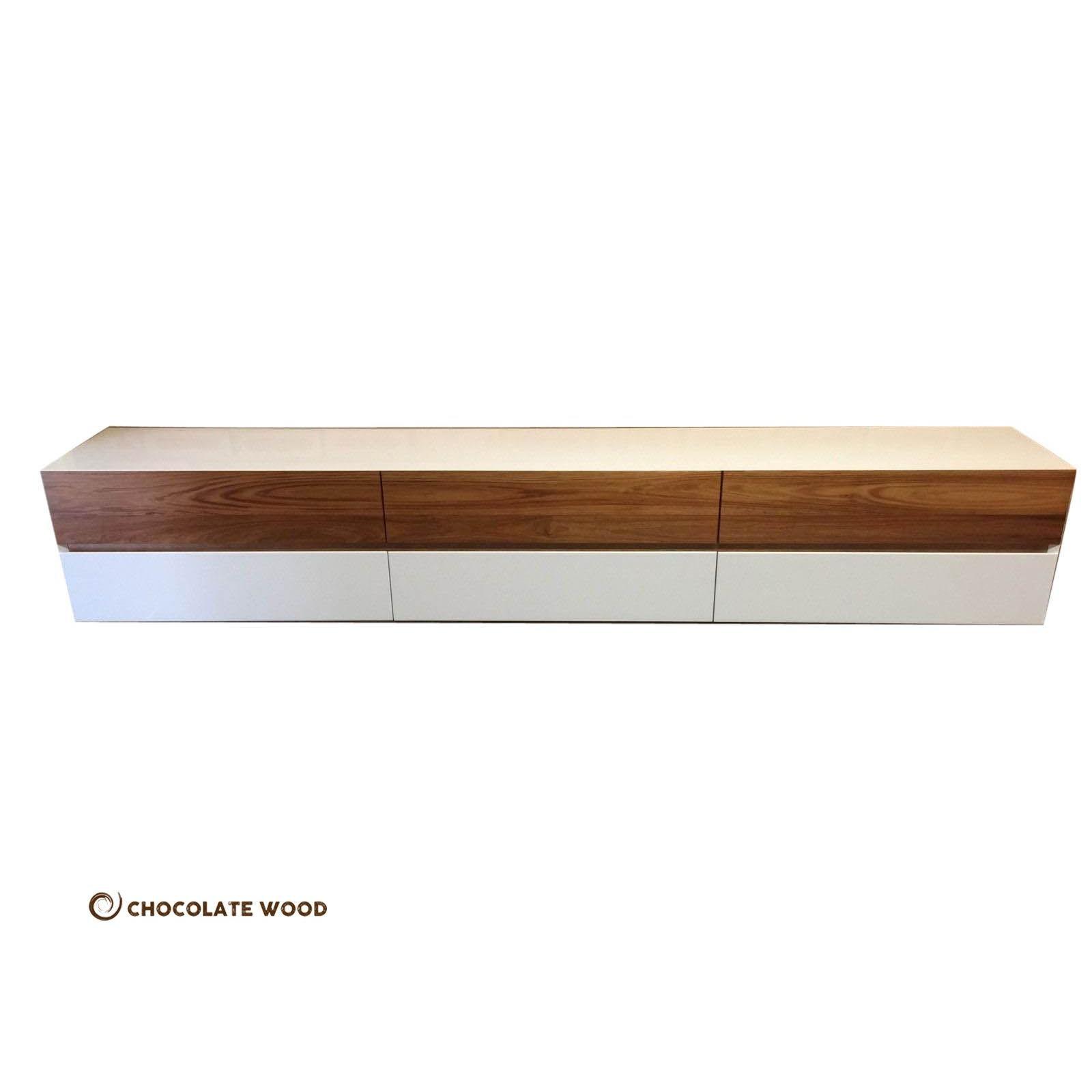 GRAINGER POLYURETHANE WALL MOUNTED 6 DRAWER TV/ENTERTAINMENT UNIT 2400MM - MyChocolateWood