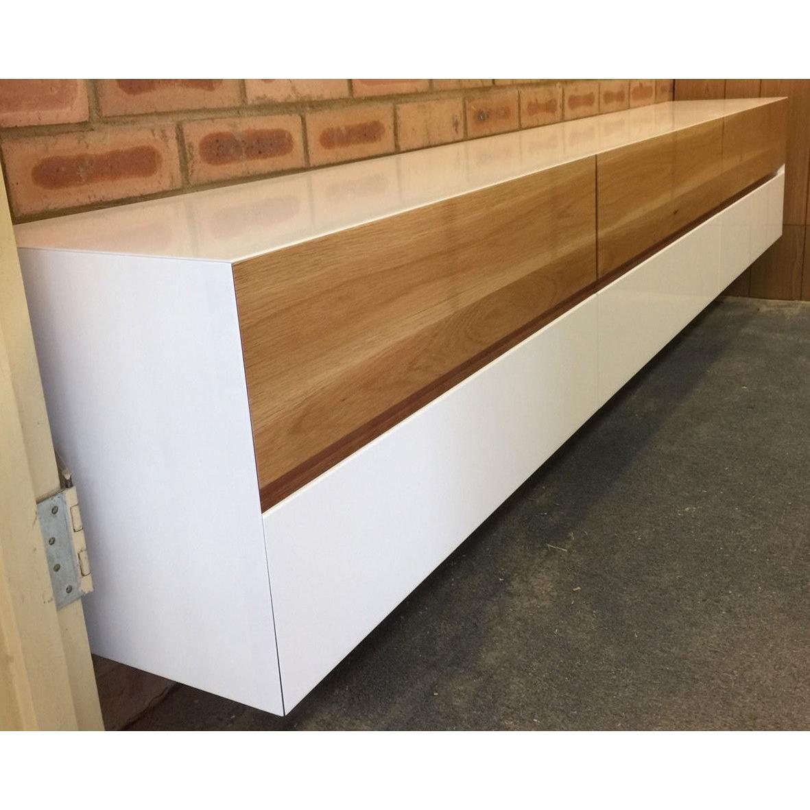 GRAINGER POLYURETHANE WALL MOUNTED 6 DRAWER TV/ENTERTAINMENT UNIT 2400MM - MyChocolateWood