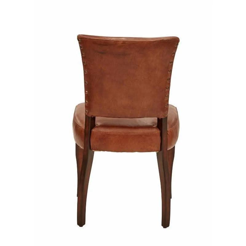 GRANADA VINTAGE LEATHER DINING CHAIR - MyChocolateWood