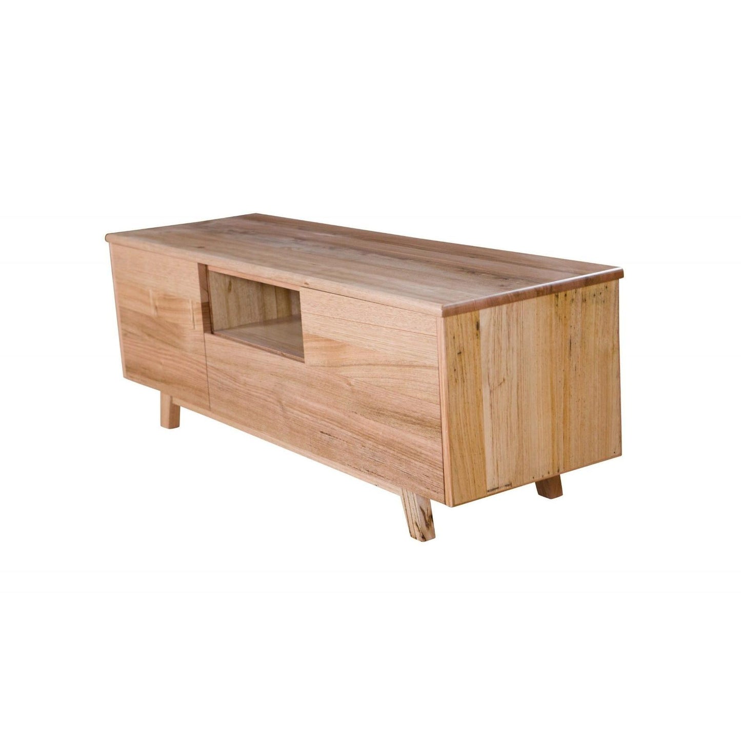 GRANVILLE SOLID TASSIE OAK TV UNIT WITH 2 DOORS & 1 DRAWER 145CM - MyChocolateWood