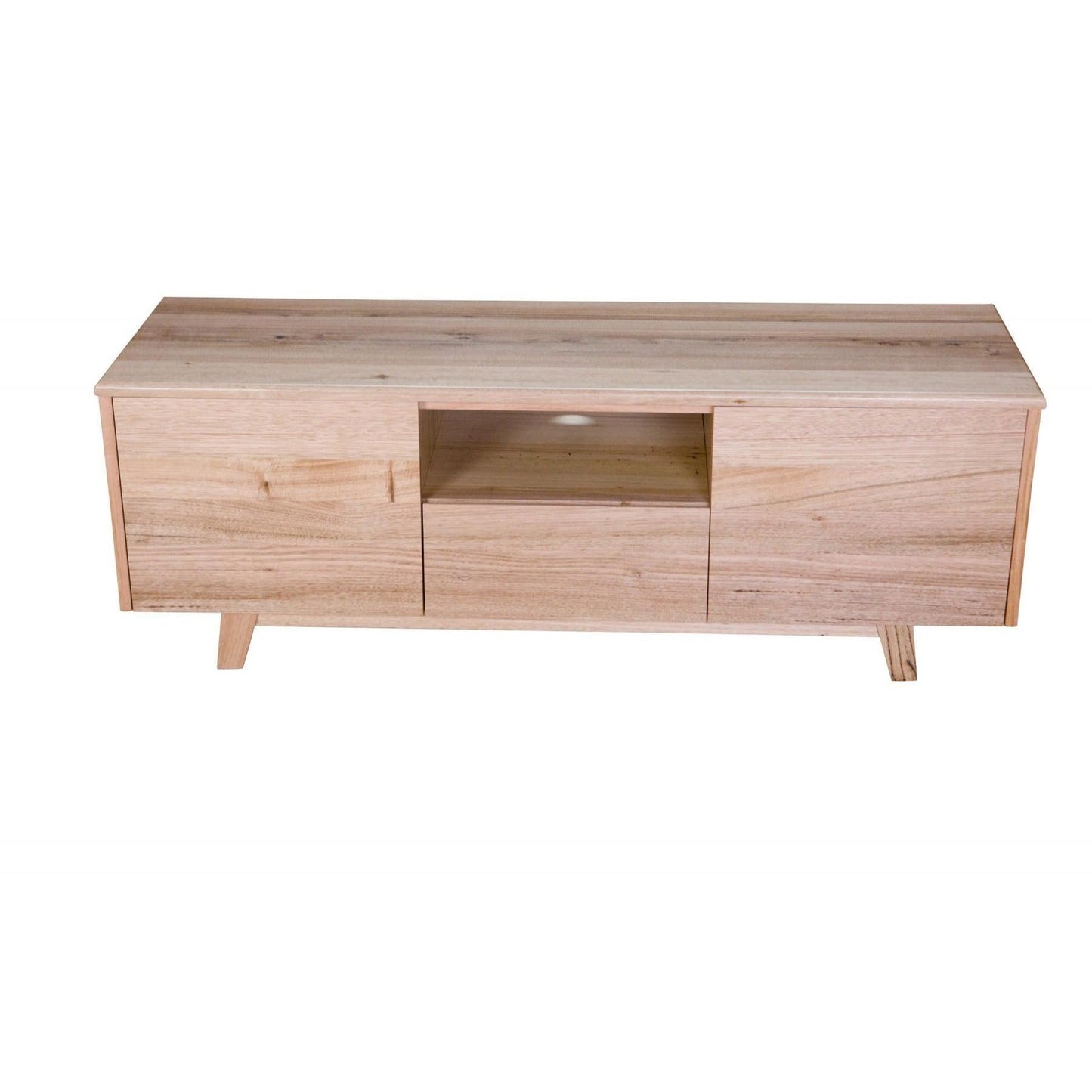 GRANVILLE SOLID TASSIE OAK TV UNIT WITH 2 DOORS & 1 DRAWER 145CM - MyChocolateWood