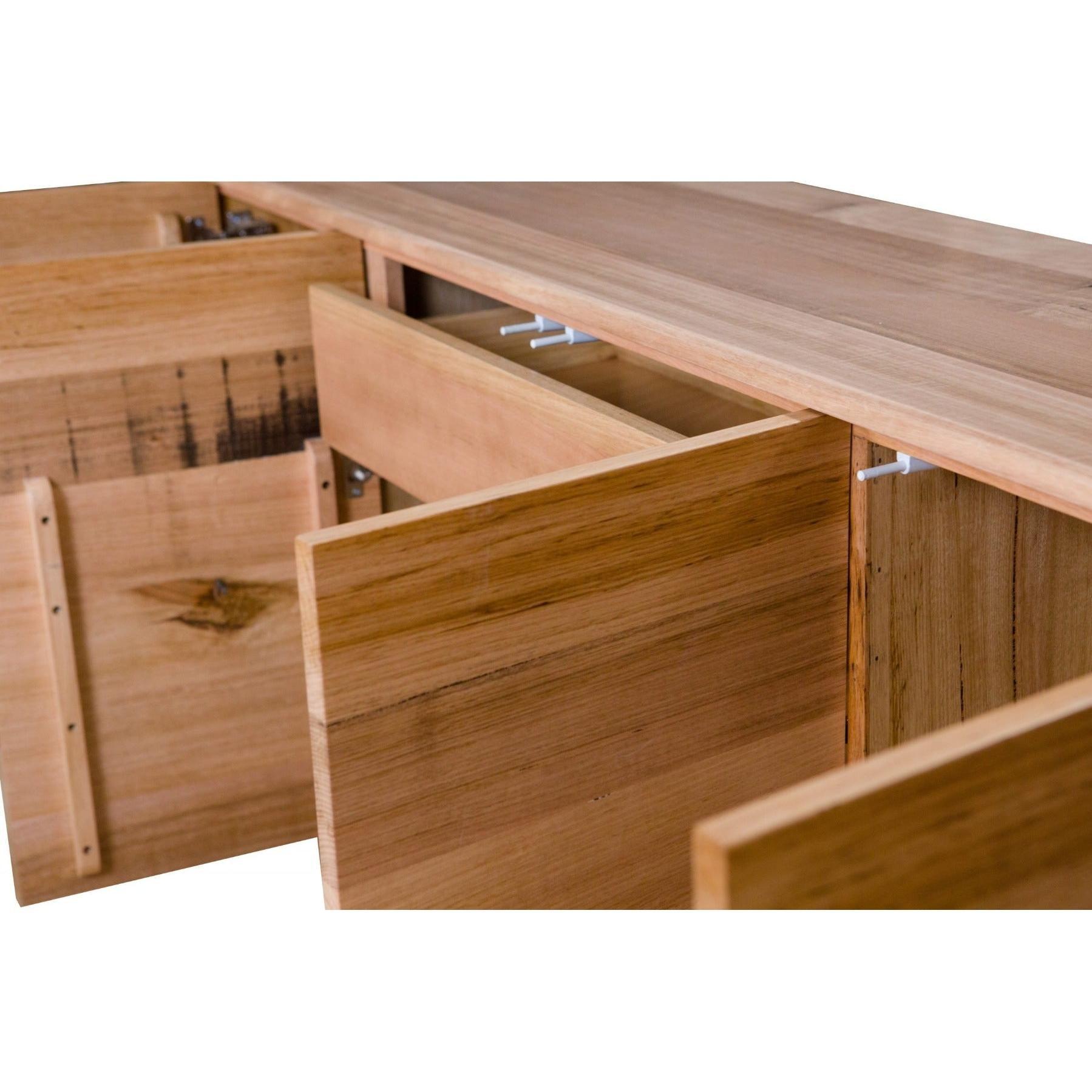 GRANVILLE TASSIE OAK BUFFET/SIDEBOARD 4 DOORS & 1 HIDDEN DRAWER NATURAL - MyChocolateWood