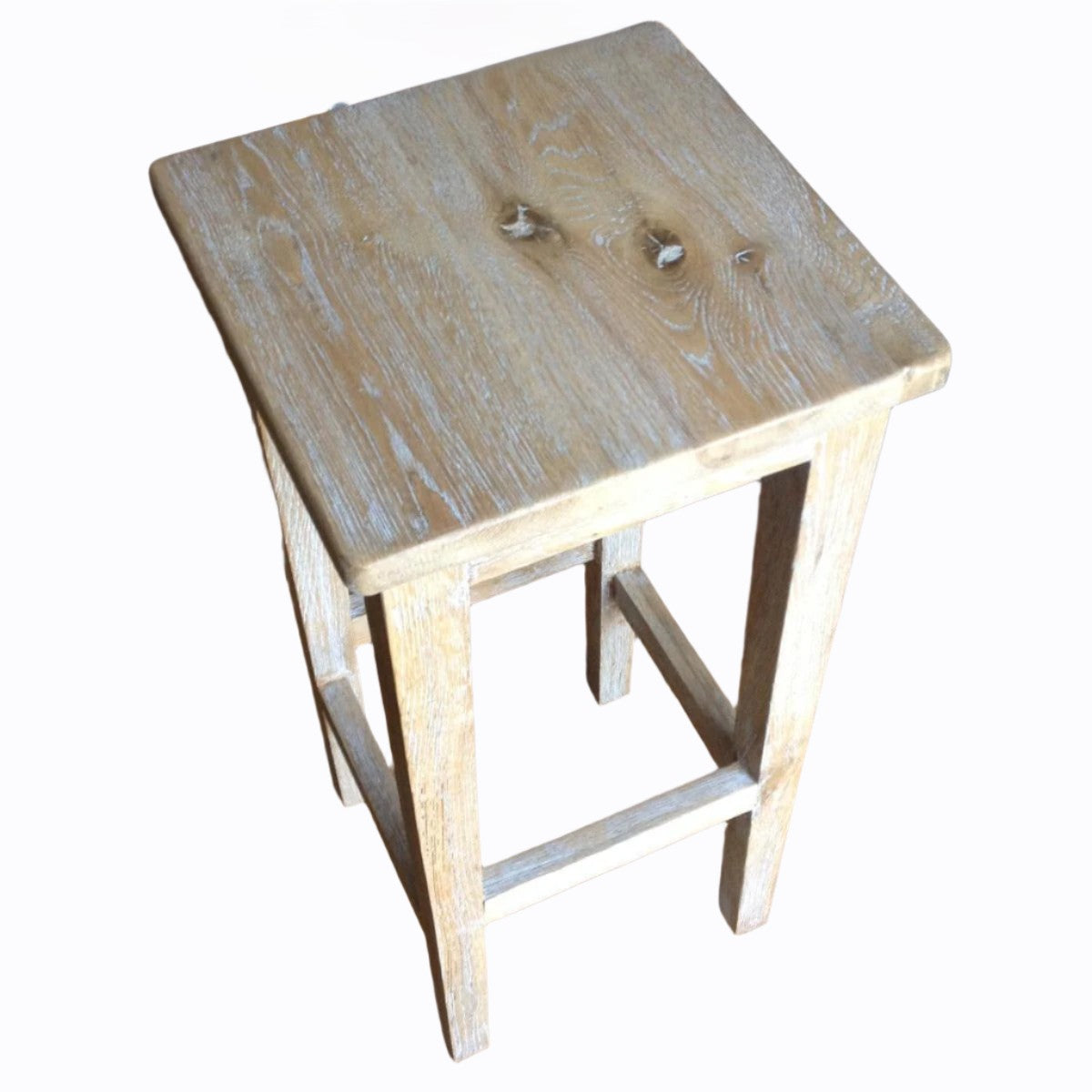 HAMPTON GREYWASHED BAR STOOL - MyChocolateWood