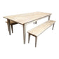 HAMPTON GREYWASHED OAK DINING BENCH 113CM - MyChocolateWood