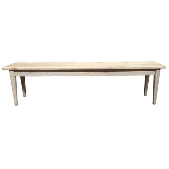 HAMPTON GREYWASHED OAK DINING BENCH 180CM - MyChocolateWood