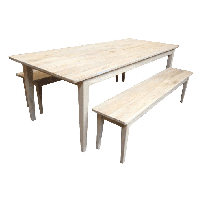 HAMPTON GREYWASHED OAK DINING TABLE 150CM - MyChocolateWood