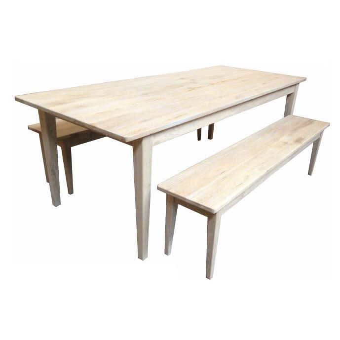 HAMPTON GREYWASHED OAK DINING TABLE 180CM - MyChocolateWood