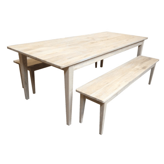 HAMPTON GREYWASHED OAK DINING TABLE 220CM - MyChocolateWood