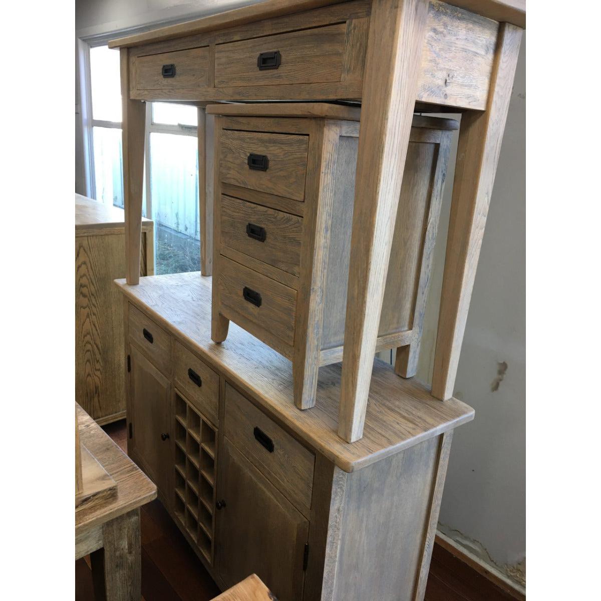 HAMPTON GREYWASHED OAK HALL TABLECONSOLE 140CM - MyChocolateWood