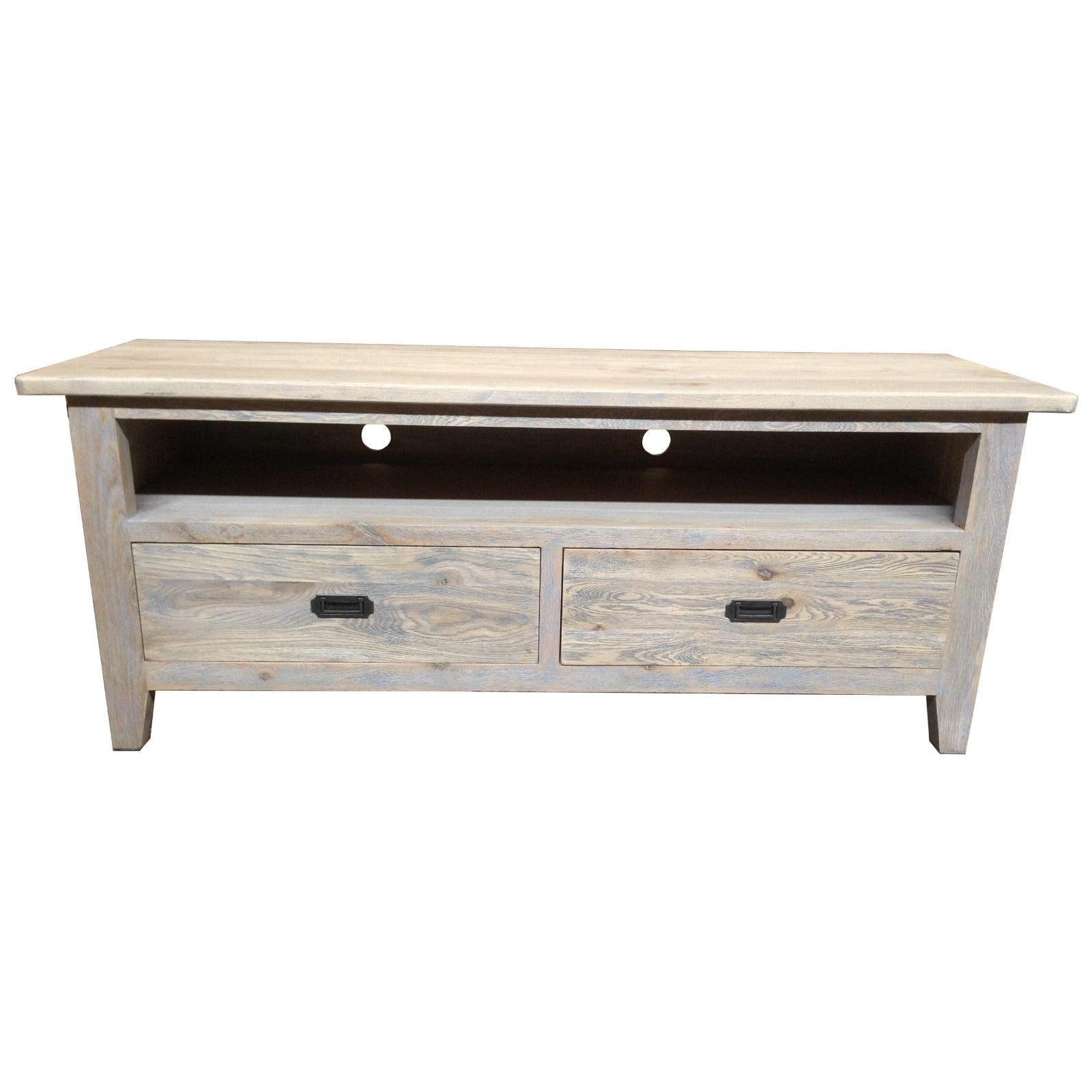 HAMPTON GREYWASHED OAK TV UNIT 140CM - MyChocolateWood