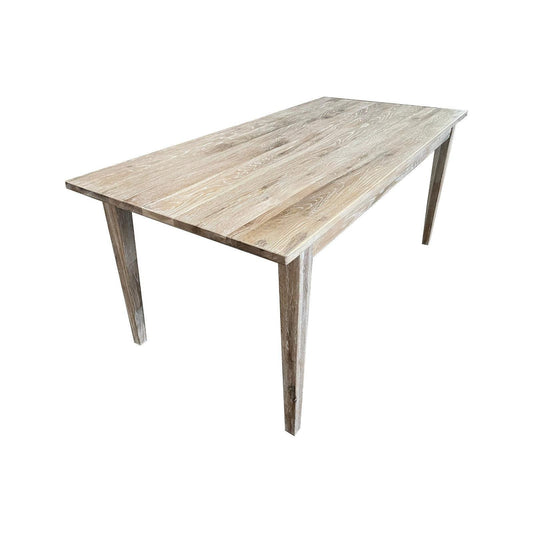 HAMPTON WHITEWASHED OAK DINING TABLE 180CM - MyChocolateWood