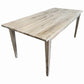 HAMPTONS SOLID OAK STYLE DINING TABLE IN WHITEWASH COLOUR 180CM - MyChocolateWood