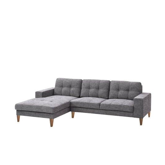 HARDIN FABRIC 2-SEATER SOFA LOUNGE WITH LHF CHAISE GREY - MyChocolateWood