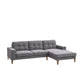 HARDIN FABRIC 2-SEATER SOFA LOUNGE WITH RHF CHAISE GREY - MyChocolateWood