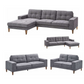 HARDIN FABRIC 3-SEATER + 2-SEATER SOFA SET LOUNGE SET GREY - MyChocolateWood
