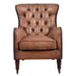 HAREWOOD VINTAGE LEATHER ARMCHAIR IN TOFFEE - MyChocolateWood