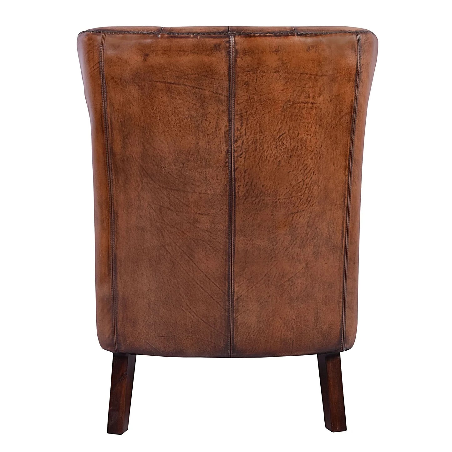 HAREWOOD VINTAGE LEATHER ARMCHAIR IN TOFFEE - MyChocolateWood