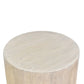 HAROUN RECLAIMED ELM ROUND SIDE TABLE LAMP TABLE WHITE WITH DARK GRAINS - MyChocolateWood