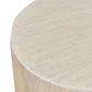 HAROUN RECLAIMED ELM ROUND SIDE TABLE LAMP TABLE WHITE WITH DARK GRAINS - MyChocolateWood