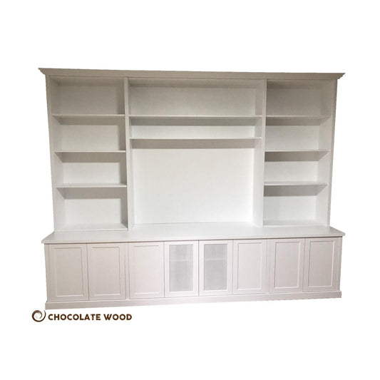 HARRINGTON 5 PIECE WALL UNIT TV ENTERTAINMENT CENTRE BOOKCASE/BOOKSHELF - MyChocolateWood