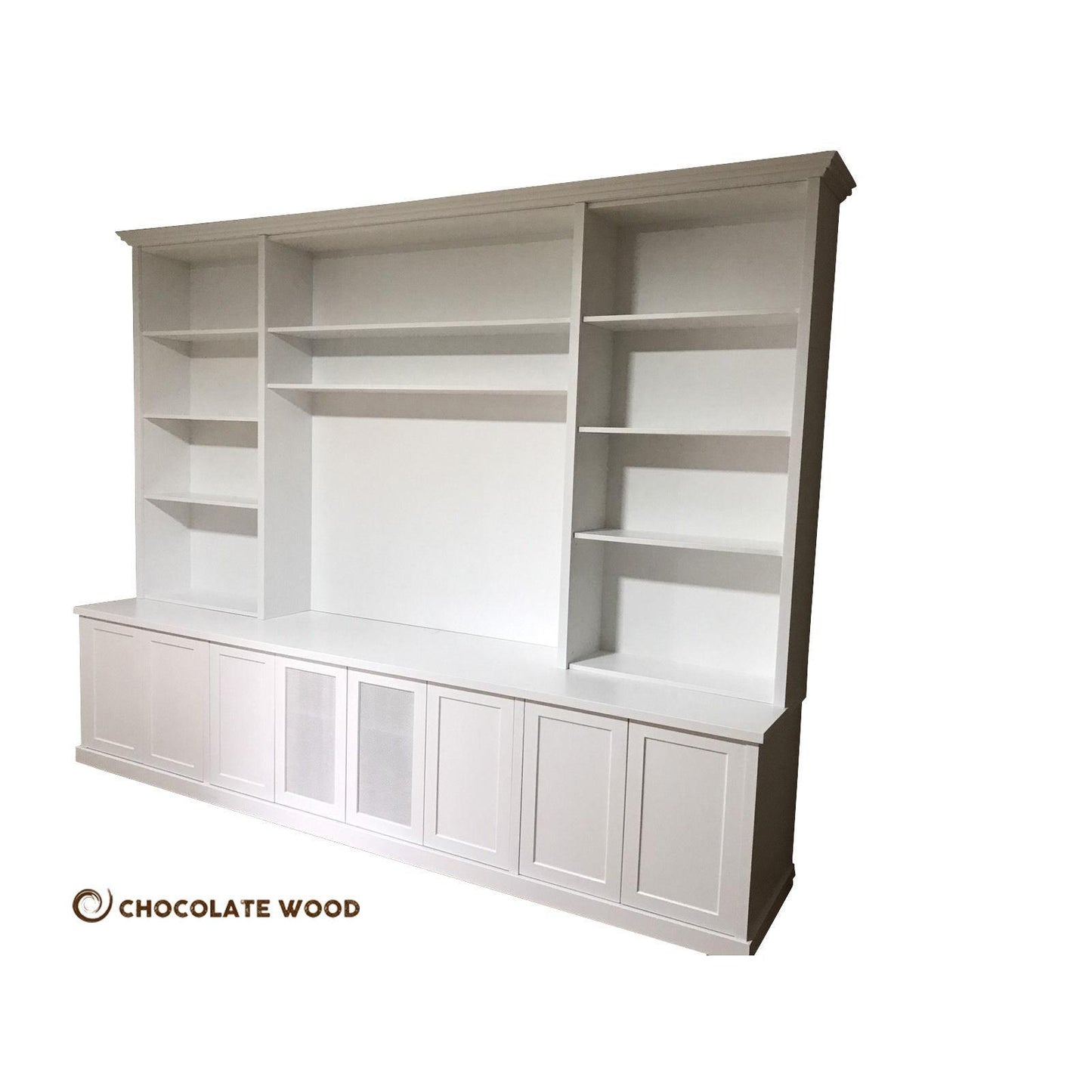 HARRINGTON 5 PIECE WALL UNIT TV ENTERTAINMENT CENTRE BOOKCASE/BOOKSHELF - MyChocolateWood