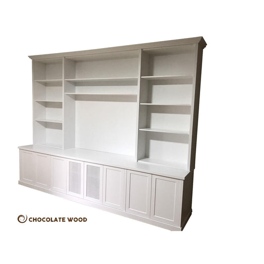 HARRINGTON 5 PIECE WALL UNIT TV ENTERTAINMENT CENTRE BOOKCASE/BOOKSHELF - MyChocolateWood