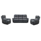 HAWES 3 PIECE ELECTRIC RECLINER 3-SEATER SOFA & 2 ARMCHAIRS GUNMETAL COLOUR - MyChocolateWood