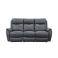 HAWES 3 PIECE ELECTRIC RECLINER 3-SEATER SOFA & 2 ARMCHAIRS GUNMETAL COLOUR - MyChocolateWood