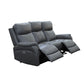 HAWES 3 PIECE ELECTRIC RECLINER 3-SEATER SOFA & 2 ARMCHAIRS GUNMETAL COLOUR - MyChocolateWood