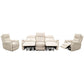 HAWES 3 PIECE ELECTRIC RECLINER 3-SEATER SOFA & 2 ARMCHAIRS SILVER COLOUR - MyChocolateWood